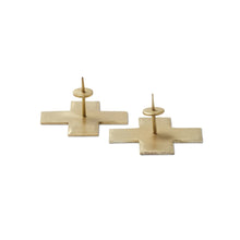 Load image into Gallery viewer, Cross Brass Taper Holders (set of 2)