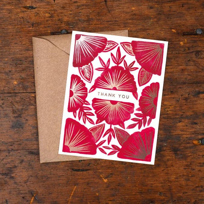 Thank You Card (Red & Gold Foil) - Box Set of 6
