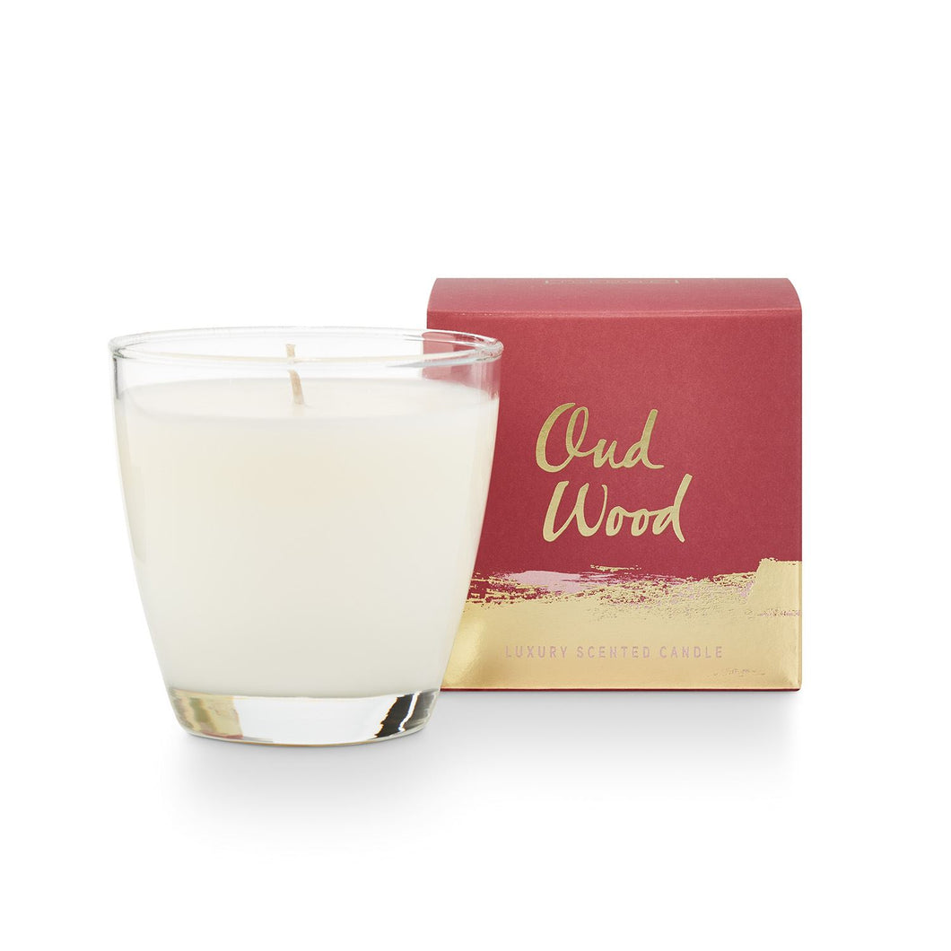 Small Boxed Glass Candle - Oud Wood