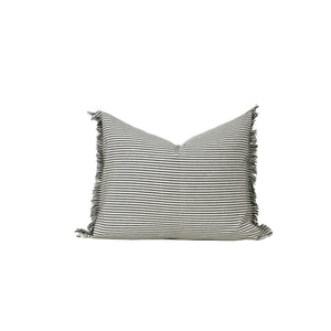 Green Ticking Stripe Pillow (20 x 16)