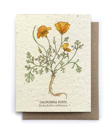 Plantable Seed Cards - California Poppy Blank Card