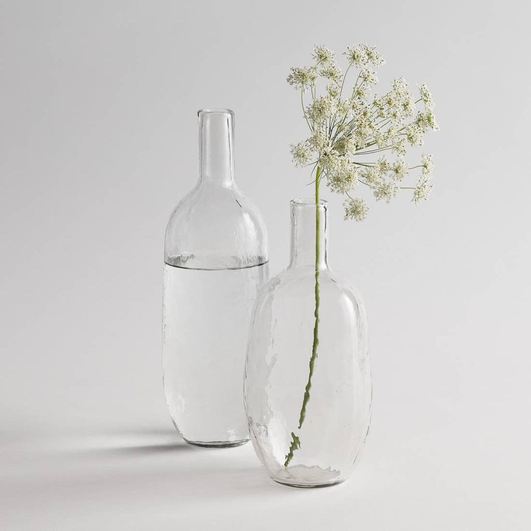Handblown glass bottles (set of 2)
