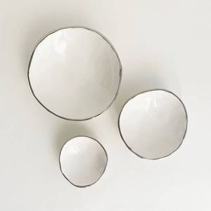 Ceramic Nesting Pinch Pots - Silver Edge