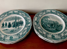 Load image into Gallery viewer, Early America Ceramic Plates (vintage) (set of 8)
